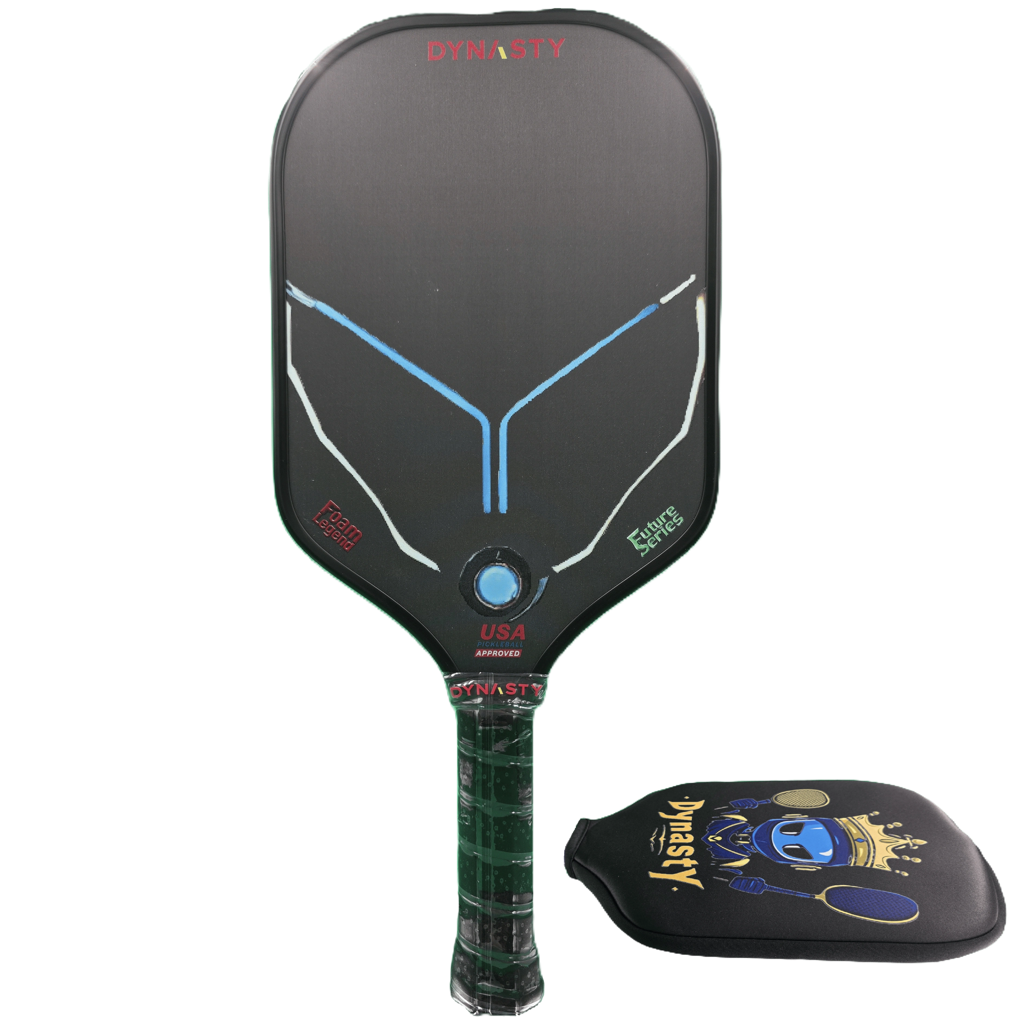 Dynasty 100% Foam Legend Future Series Gen 4.5 4-Layer 16mm Pickleball Paddle - Deep Space Black v2 Long Handle