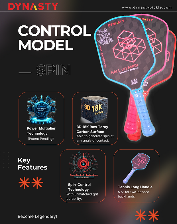 Dynasty Hall of Famer 18K Raw 3D Carbon Fiber 14mm Pickleball Paddle - Crimson Red