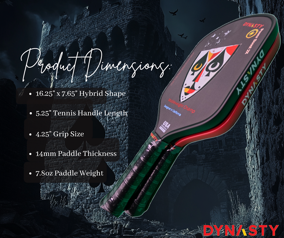 Dynasty Middleweight T700 Raw Carbon Fiber Power Boost 2x 14m Pickleball Paddle - Red Hair