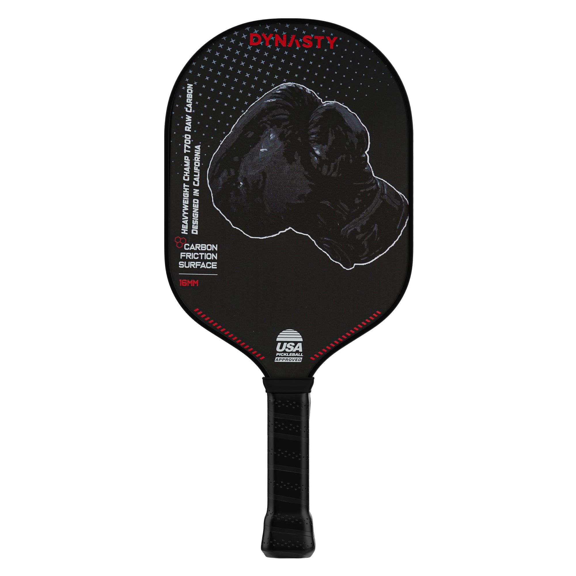 Dynasty Heavyweight T700 Raw Carbon Fiber 16mm Pickleball Paddle [All-Court] v2 - Shadow Boxer