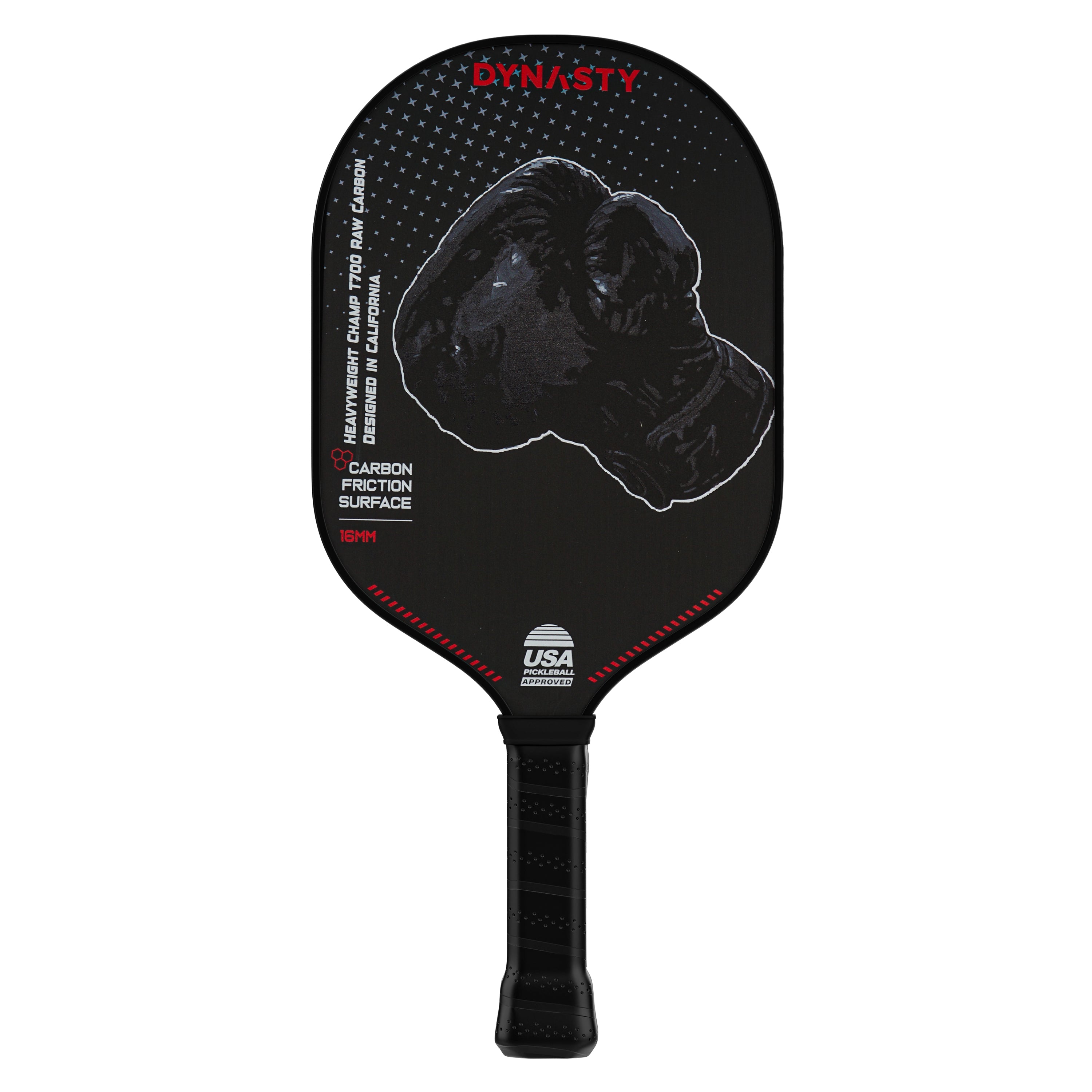 Dynasty Heavyweight T700 Raw Carbon Fiber 16mm Pickleball Paddle [All-Court] v2 - Shadow Boxer