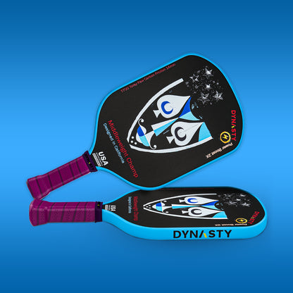 Dynasty Middleweight T700 Raw Carbon Fiber Power Boost 2x 14m Pickleball Paddle - Ice Cream Sundae