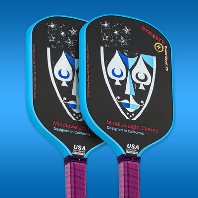 Dynasty Middleweight T700 Raw Carbon Fiber Power Boost 2x 14m Pickleball Paddle - Ice Cream Sundae v3 Holographic