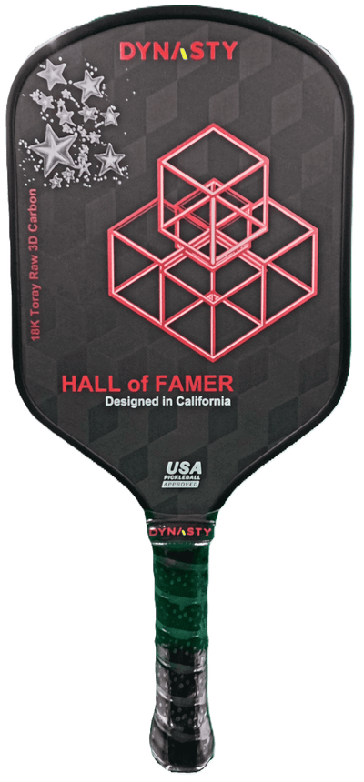 Dynasty Hall of Famer 18K Raw 3D Carbon Fiber 14mm Pickleball Paddle v2 - Black Midnight