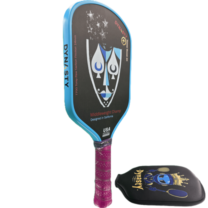 Dynasty Middleweight T700 Raw Carbon Fiber Power Boost 2x 14m Pickleball Paddle - Ice Cream Sundae