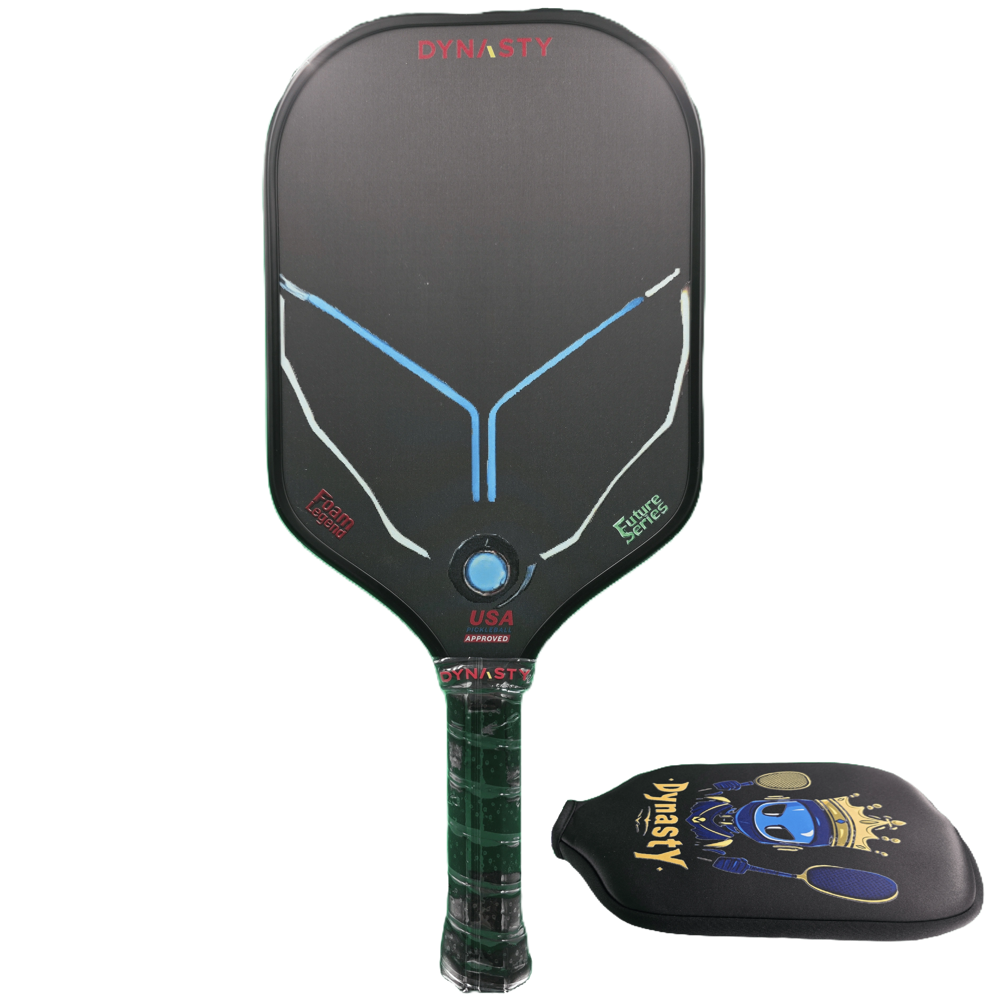 Dynasty 100% Foam Legend Future Series Gen 4.5 4-Layer 16mm Pickleball Paddle - Deep Space Black v2 Long Handle