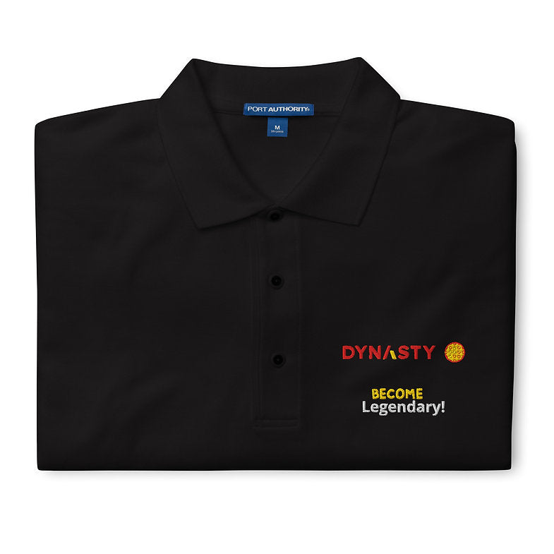 Dynasty - Men's Premium Slogan Pickleball Polo [Black, Navy, Steel Grey]