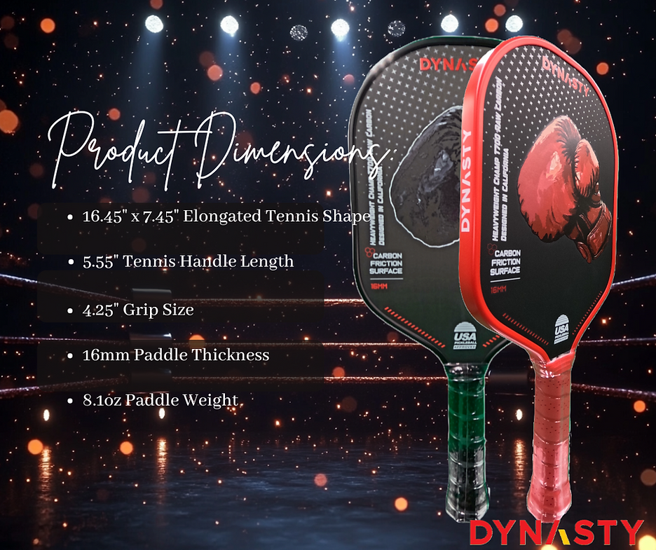 Dynasty Heavyweight T700 Raw Carbon Fiber 16mm Pickleball Paddle [All-Court] v1 - Red Crimson