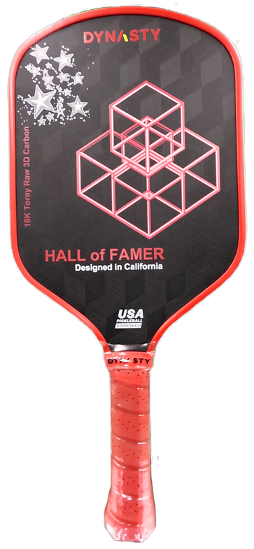Dynasty Hall of Famer 18K Raw 3D Carbon Fiber 14mm Pickleball Paddle - Crimson Red