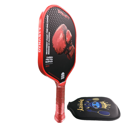 Dynasty Heavyweight T700 Raw Carbon Fiber 16mm Pickleball Paddle [All-Court] v1 - Red Crimson