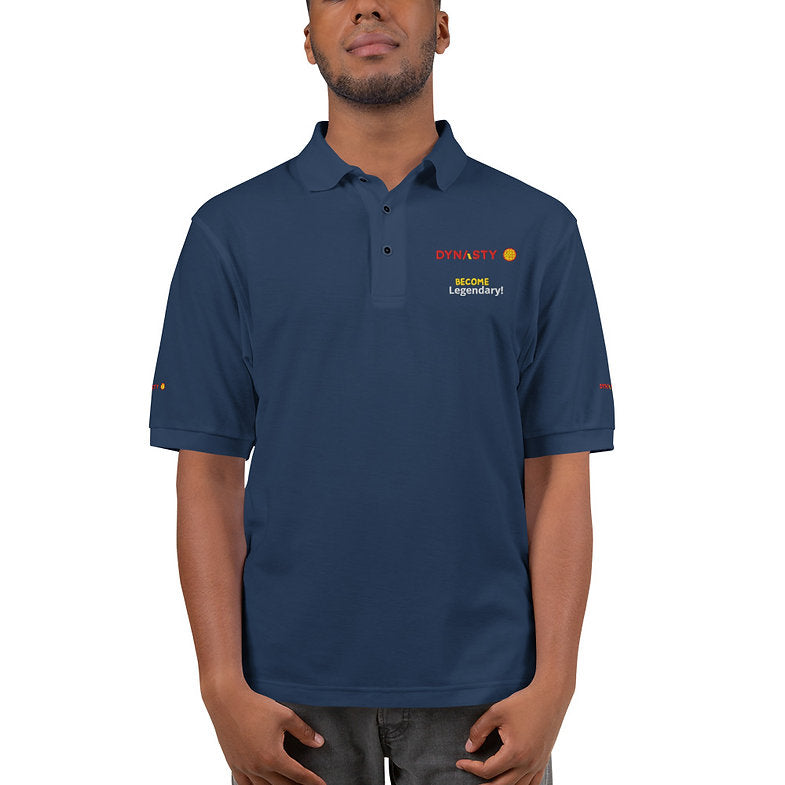 Dynasty - Men's Premium Slogan Pickleball Polo [Black, Navy, Steel Grey]
