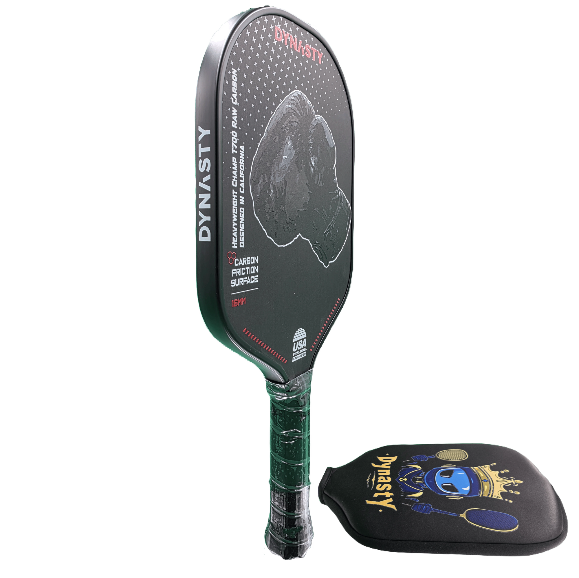 Dynasty Heavyweight T700 Raw Carbon Fiber 16mm Pickleball Paddle [All-Court] v2 - Shadow Boxer