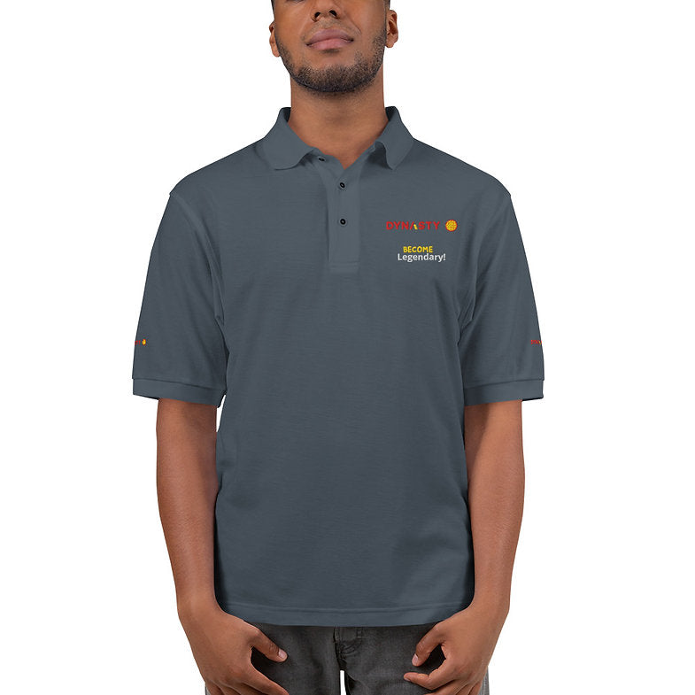 Dynasty - Men's Premium Slogan Pickleball Polo [Black, Navy, Steel Grey]