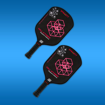 Dynasty Hall of Famer 18K Raw 3D Carbon Fiber 14mm Pickleball Paddle v2 - Black Midnight