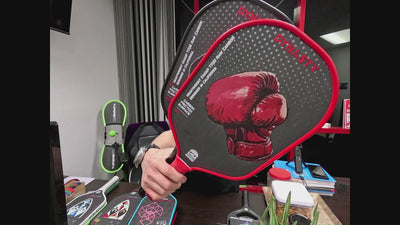 Dynasty Heavyweight T700 Raw Carbon Fiber 16mm Pickleball Paddle [All-Court] v1 - Red Crimson