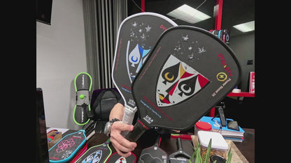 Dynasty Middleweight T700 Raw Carbon Fiber Power Boost 2x 14m Pickleball Paddle - Black Knight