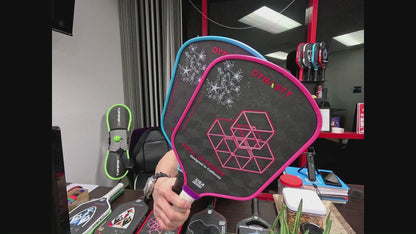 Dynasty Hall of Famer 18K Raw 3D Carbon Fiber 14mm Pickleball Paddle - Royal Pink